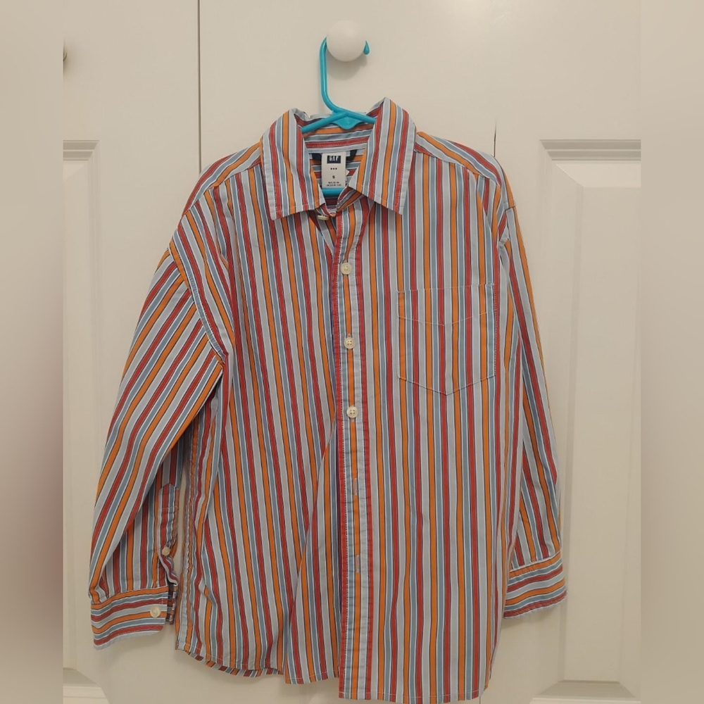 Colorful Striped Button-Up Shirt, Size "S", Gap Brand